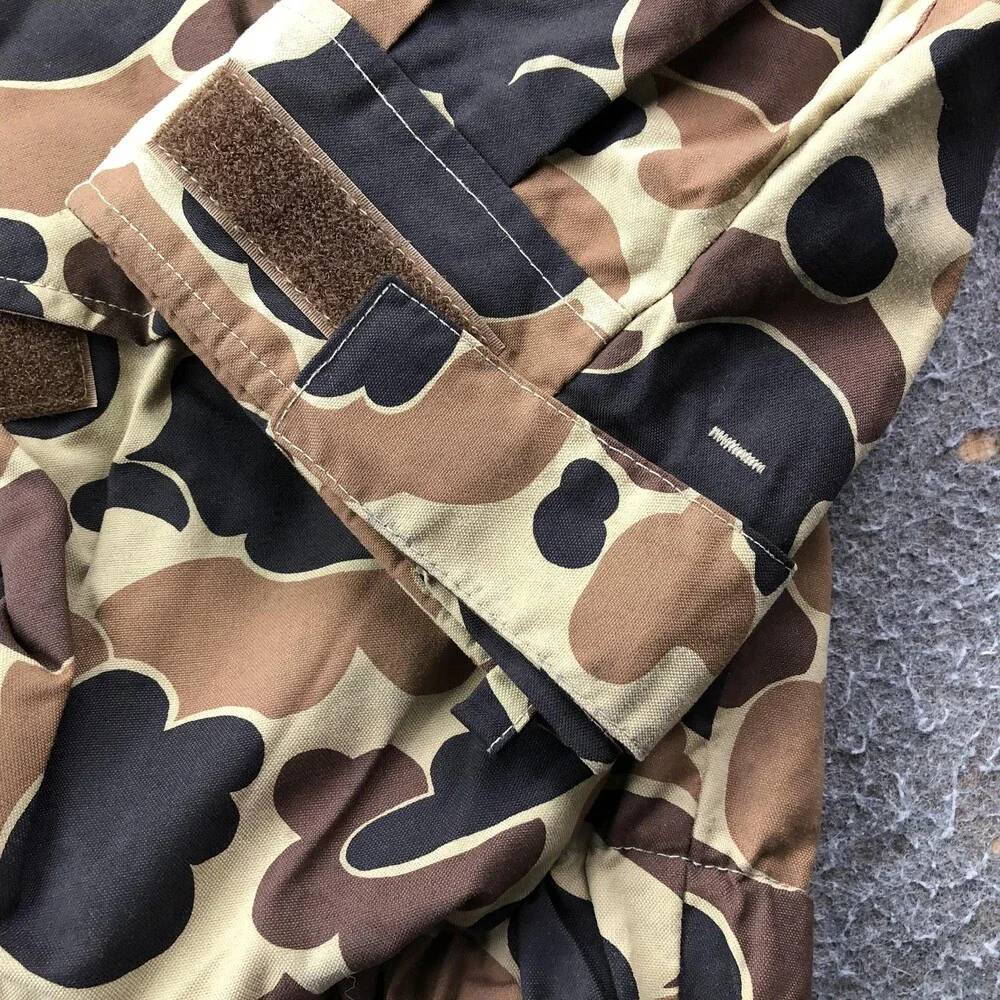 Vintage Columbia Jacket Mens XL Brown Camo Canvas Parka Omni-Tech Radial Sleeve